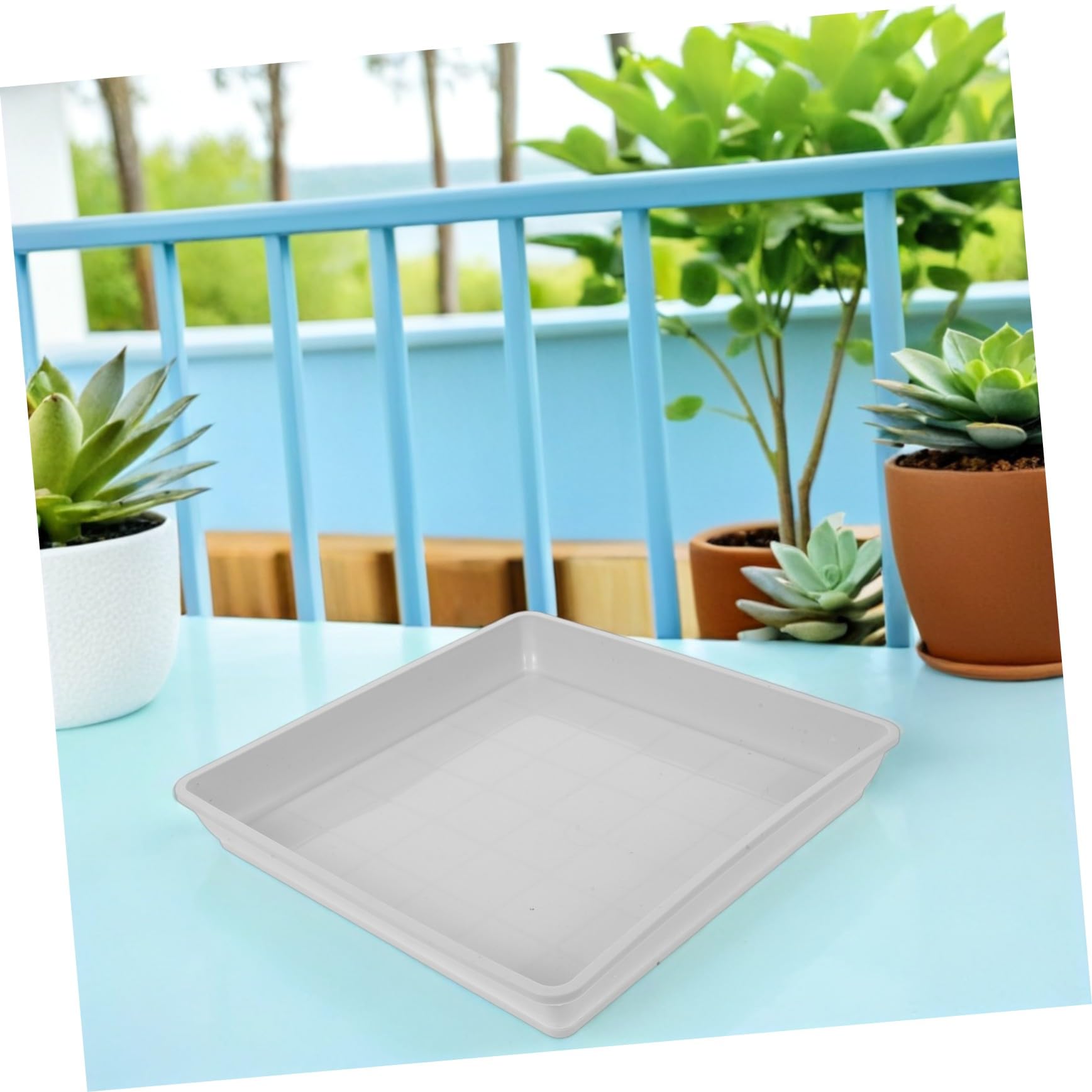 TOYANDONA 10 Piezas Bandejas de Goteo Cuadradas para Plantas Plástico para Jardín Interior y Exterior Protección de Muebles y Suelo