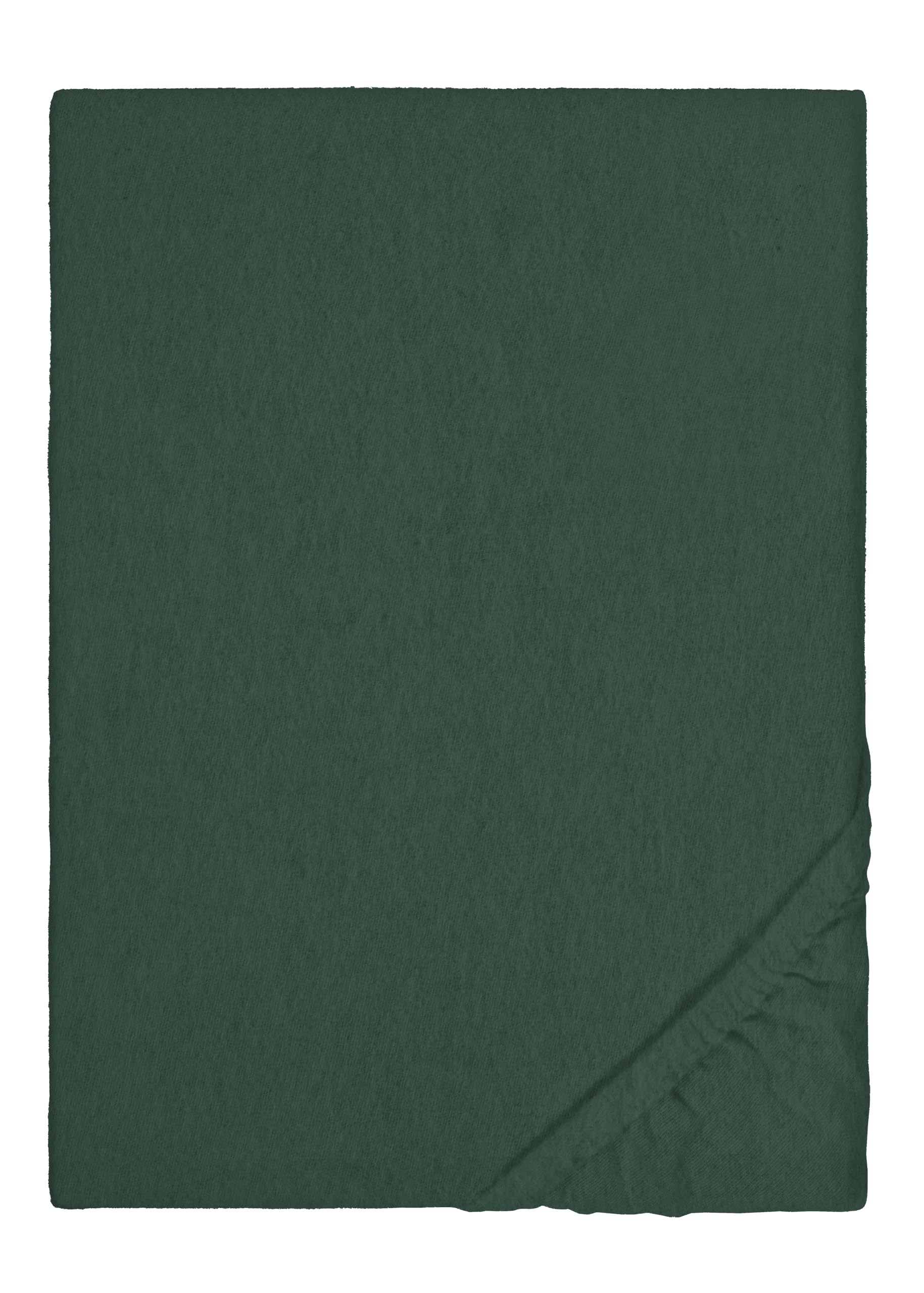 Biberna Spannbettlaken Hermal Flanell – Melange-Flanell, Dunkelgrün, Rundumgummi