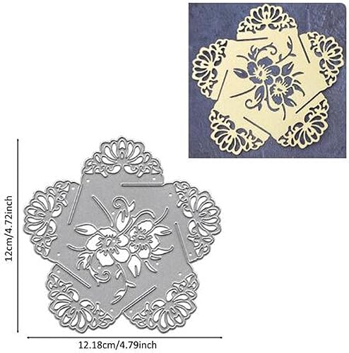 Miniatura 4 de Farol de copo de nieve de papel 3D con troqueles de metal luminario, troqueles de regalo de copo de nieve de Feliz Navidad, plantillas cortadas para