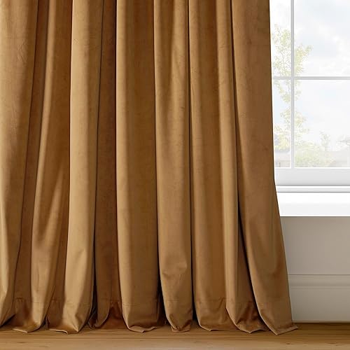 Miniatura 8 de HPD Half Price Drapes - Cortinas blackout de terciopelo, extraanchas, con bloqueo total de calor y luz, para sala de estar (1 panel), 100 pulgadas