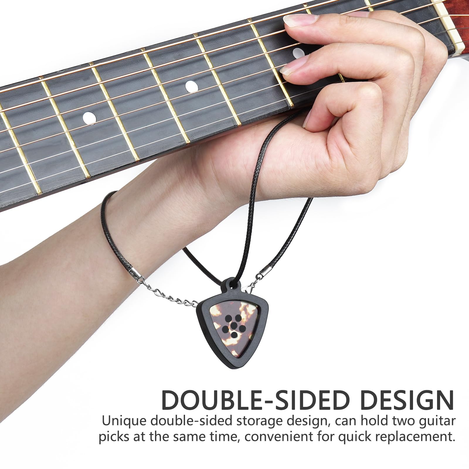 Musiin Large triangle necklace pick set, silicone guitar pick clip, pick necklace lanyard pendant - Image 3