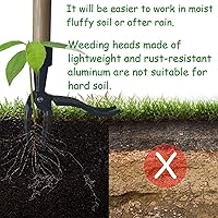 Vista 3 de Herramienta de extracción de malezas de pie, repuesto manual de cabezal de deshierbe, herramienta extractor de malezas con placa de pie, herramienta