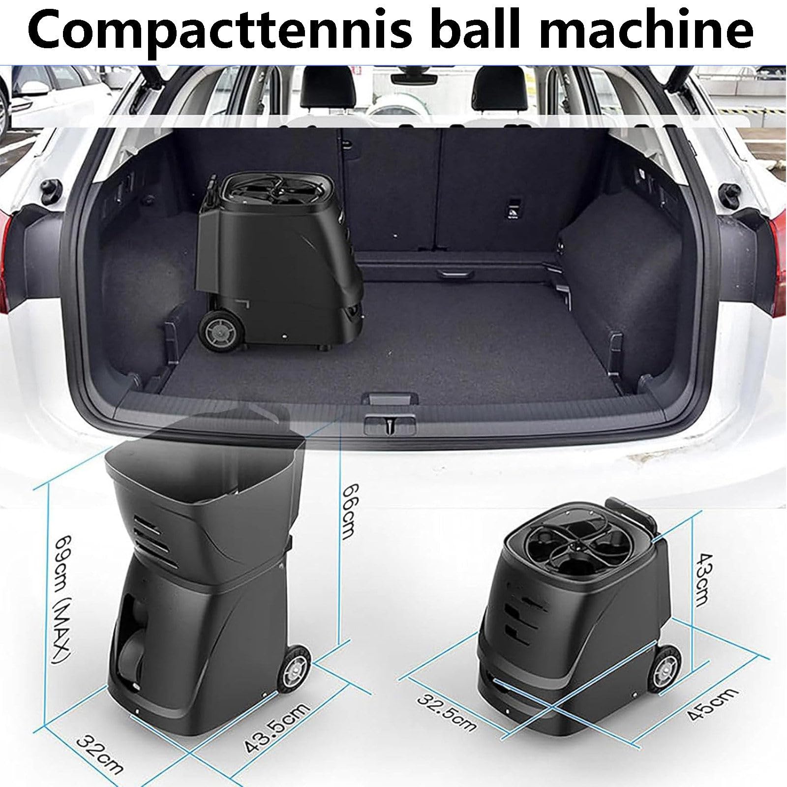 Macchina portatile per palline da tennis, lancio automatico di palline con telecomando e app, angolo di lancio regolabile, ideale per l'allenamento da soli