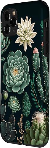 Miniatura 2 de Funda para iPhone 11 Pro Max con diseño floral botánico de plantas suculentas verdes
