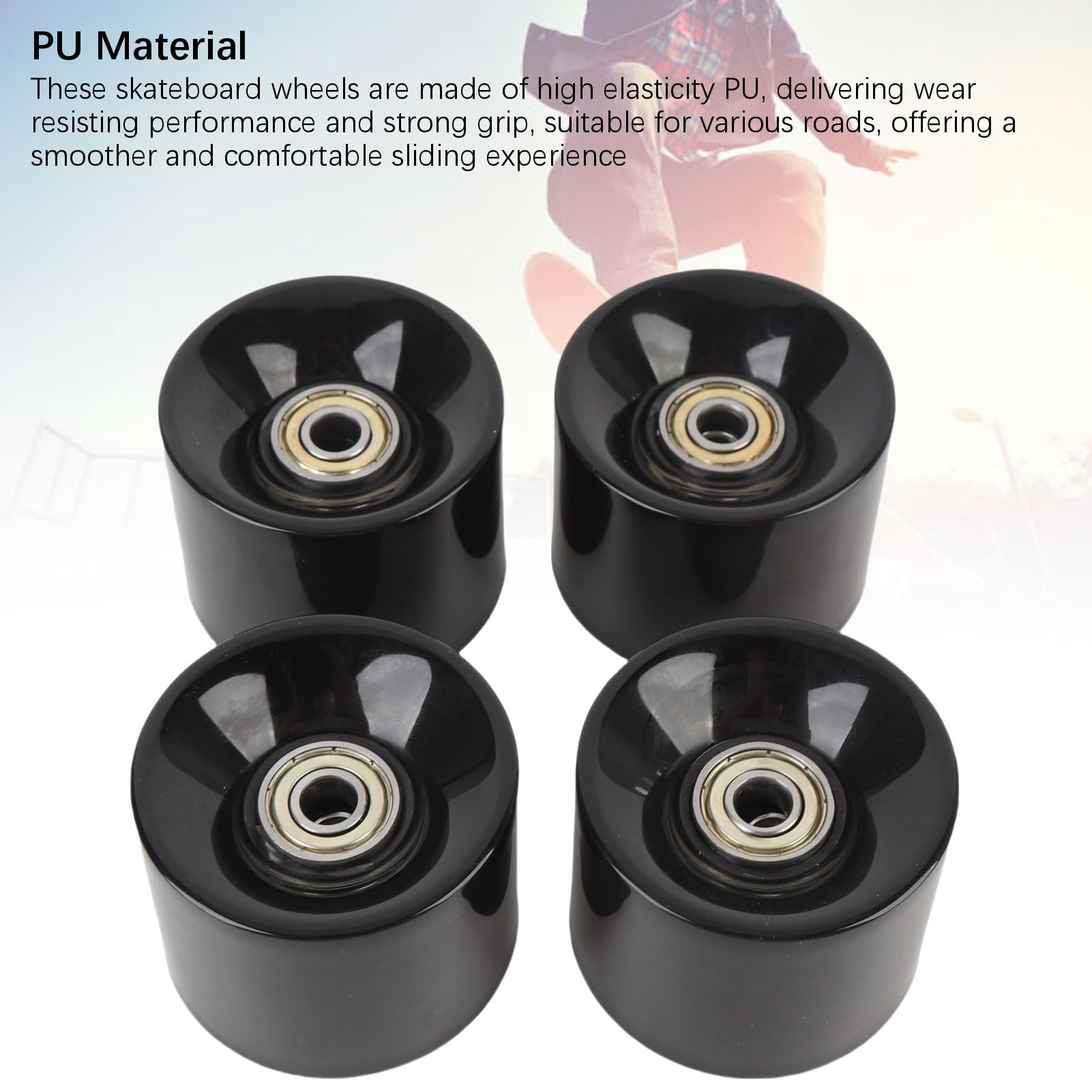 Alomejor Roues de, Roues à roulettes Souples en Matériau PU, Diamètre de 60 Mm pour Une Croisière Fluide dans Les Rues de la Ville