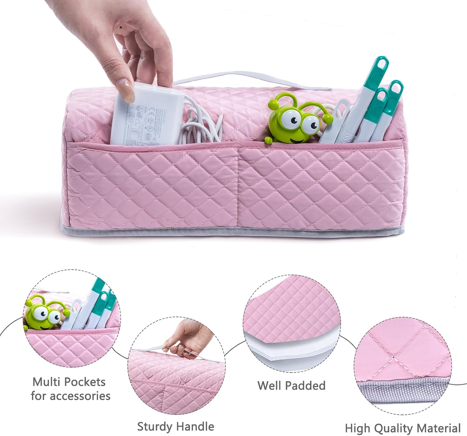 AMOIGEE Dust Cover Compatible with Cricutt Joy Xtra Smart Cutting Machine, fit Cricutt Cover with Pockets for Cricutt Accessories and Tools