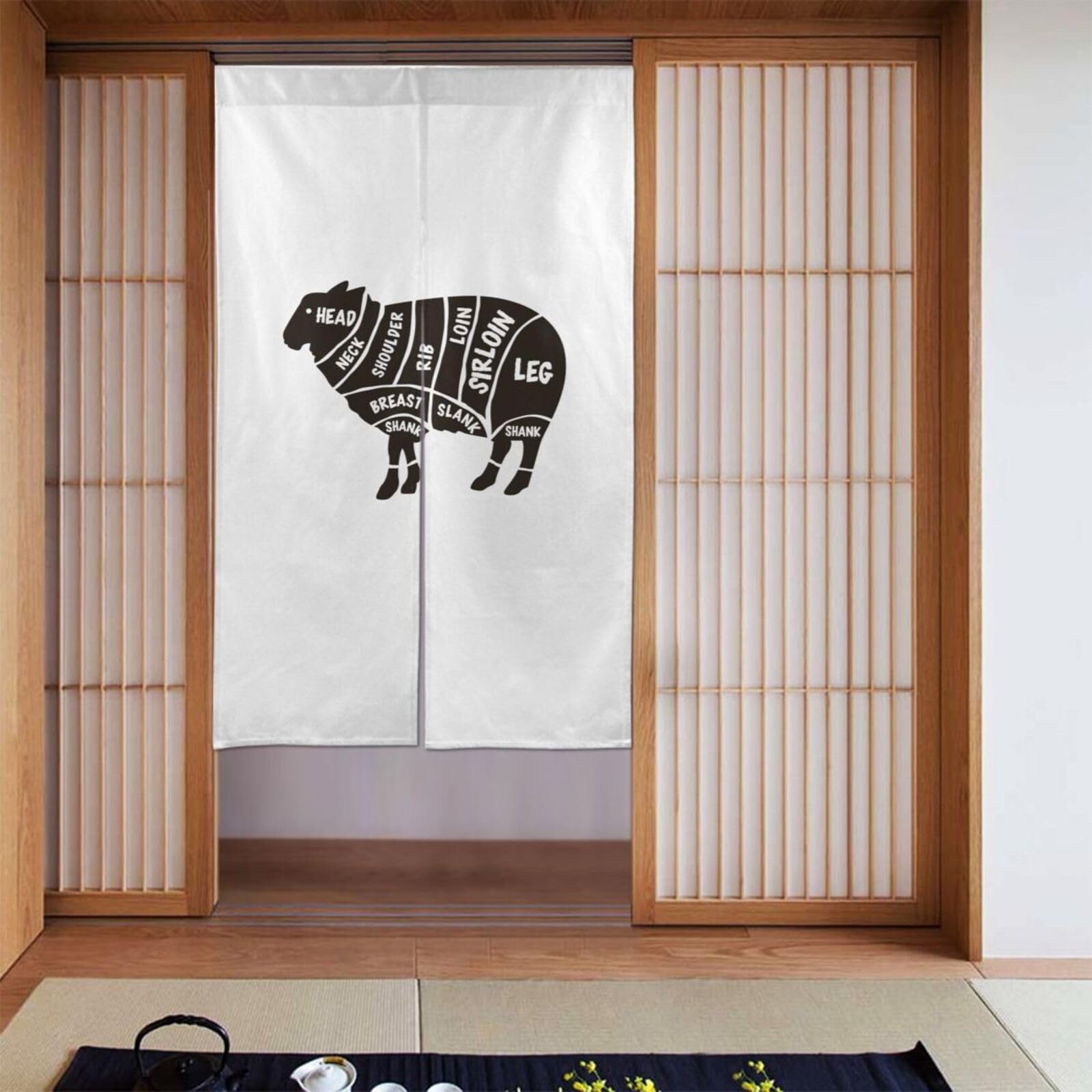 Amazon｜ドアカーテン 焼肉定食 肉の部位 おもしろ のれん 間仕切り