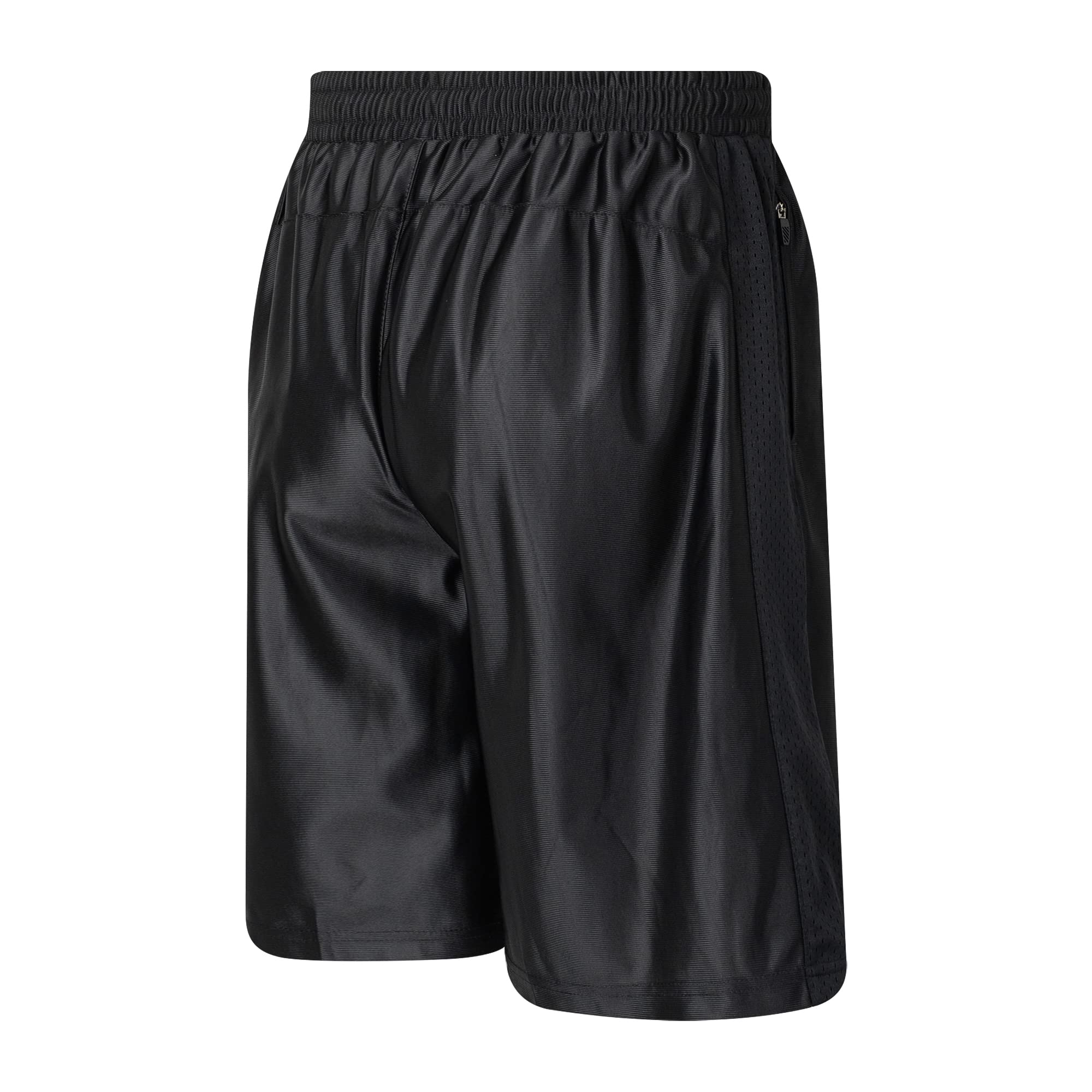 URBEX Men's Basketball Shorts with Deep Pockets & Drawstring Lightweight Gym Athletic Running Shorts, Black1#, Medium