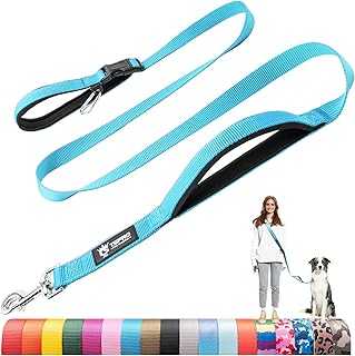 TSPRO Freihandleine Hund für Mittel bis Große Hunde, Verstellbar und Dauerhaft, mit Weichem Gepolstertem Griff und Metallschnalle (Blau 25)