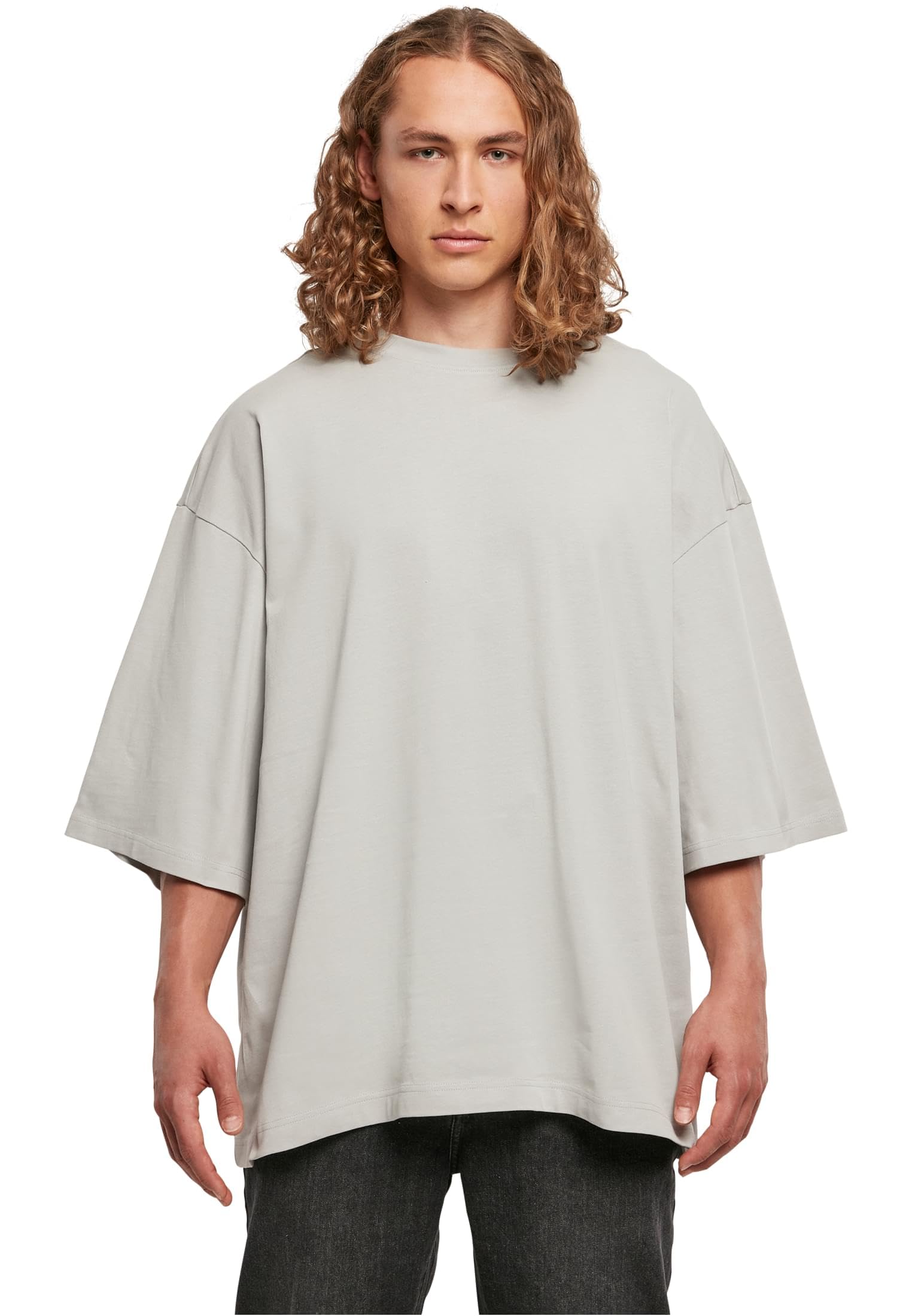 Build your Brand Men's Huge Tee T-Shirt, Lightasphalt,