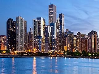 KAYEIUU Diamond Painting Adult Painting Kits Chicago Skyline of The Downtown Skyline at Dusk Home Bedroom Living Room Art Wall Decoration 12x16inch