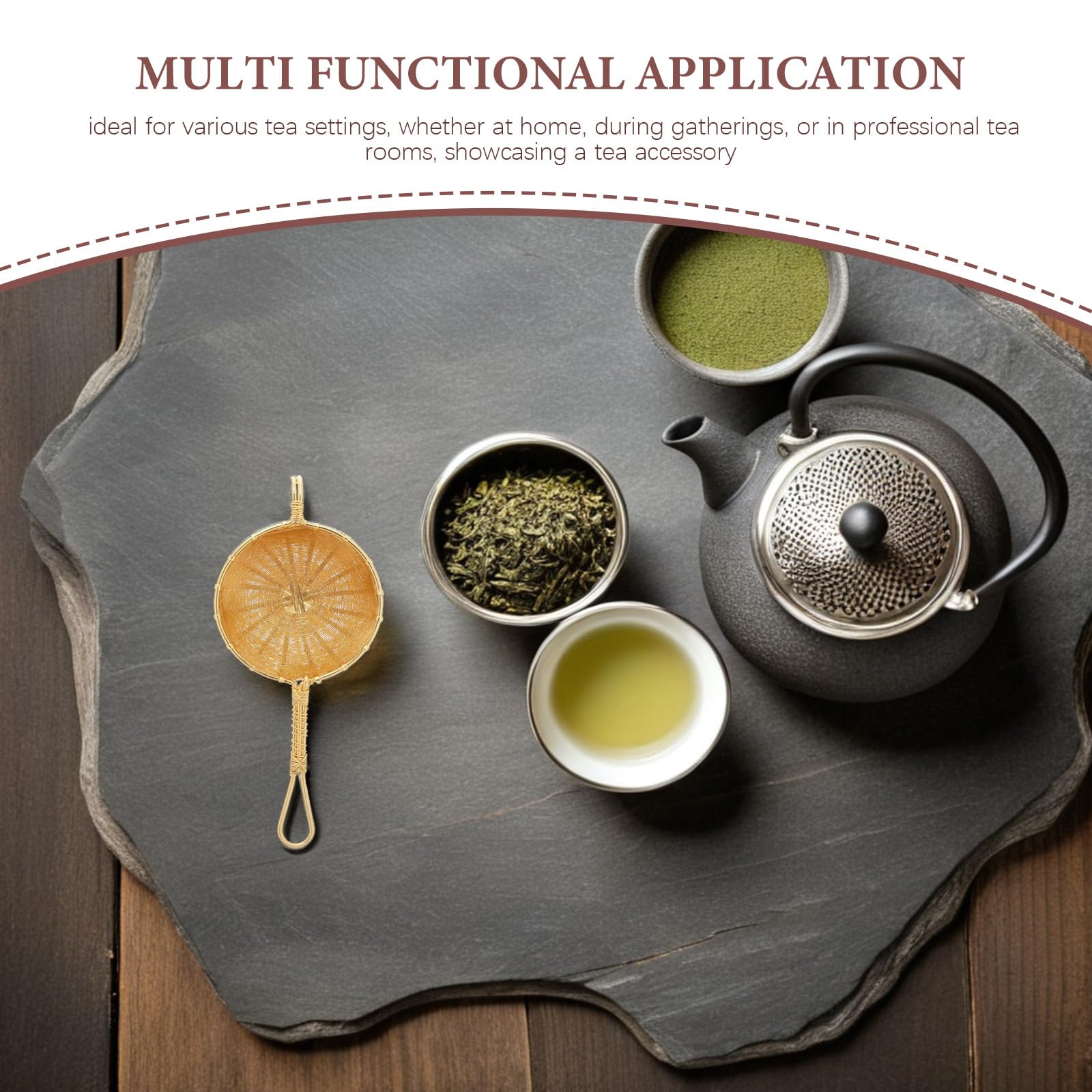 Cabilock Filtro de Té de Malla Fina Colador Asa para Té Suelto Infusor Reutilizable para Infusiones Especias Casa