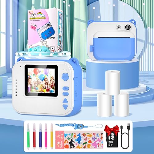 Miniatura 5 de Cámara instantánea para niños de 3 a 12 años de edad, niños y niñas, regalos de Navidad y cumpleaños, pantalla de 2.0 pulgadas, cámara de video HD