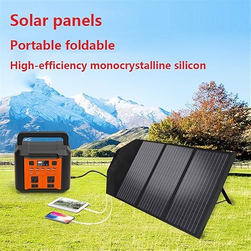 Miniatura 2 de Panel solar de 60 W, panel solar plegable, silicona monocristalina de alta eficiencia, estación de energía portátil para almacenamiento de energía
