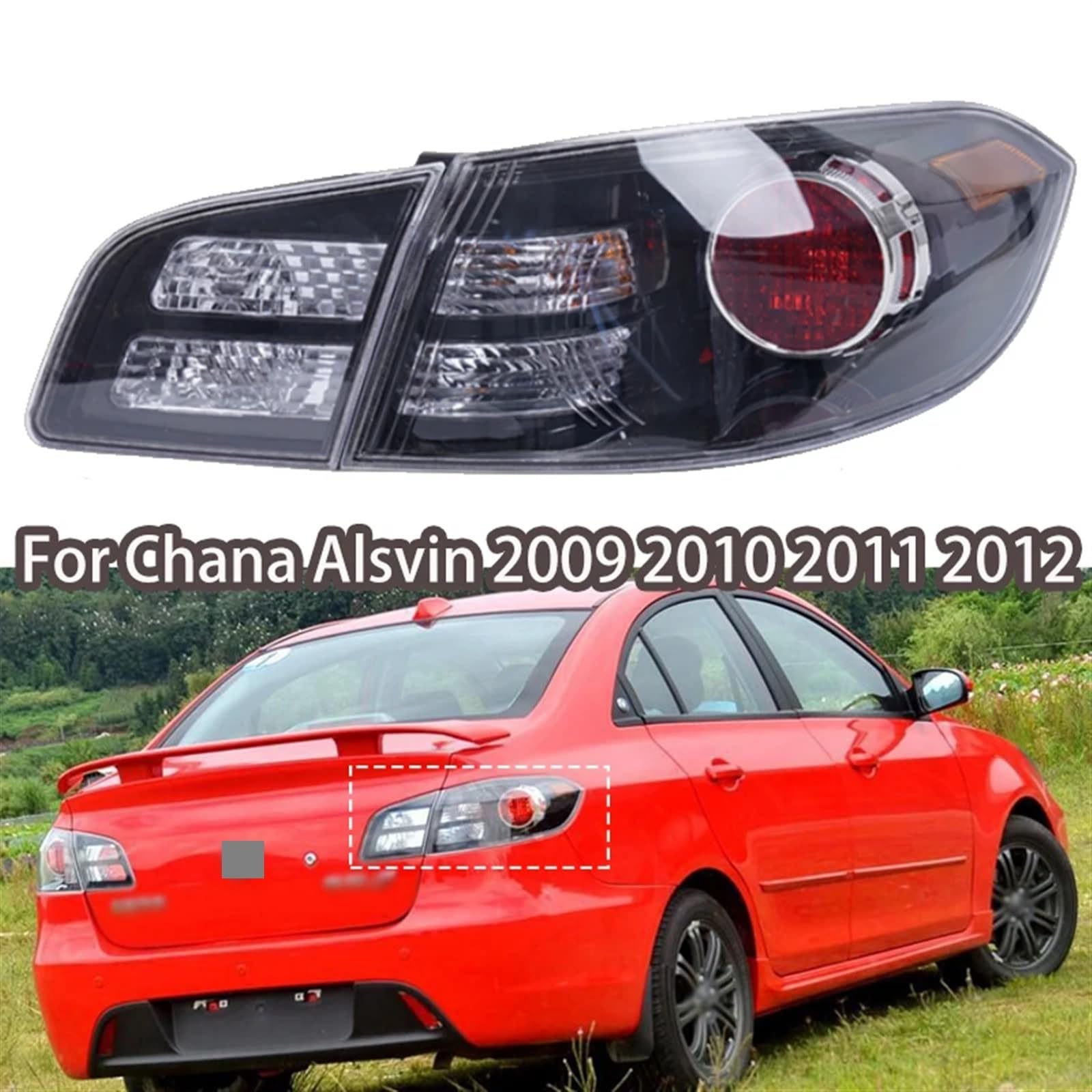 Windzerdong Auto Taillight Fog Lamp Turn Signal Lights For Chana Alsvin 2009 2010 2011 2012 Sedan Car Left Right Rear Back Lamp Assembly(Outside Right)