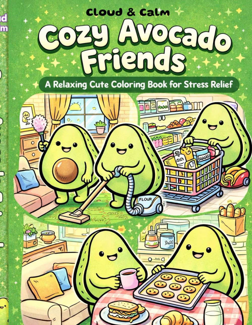 Cozy Avocado Friends: A Relaxing Cute Coloring Book for Stress Relief