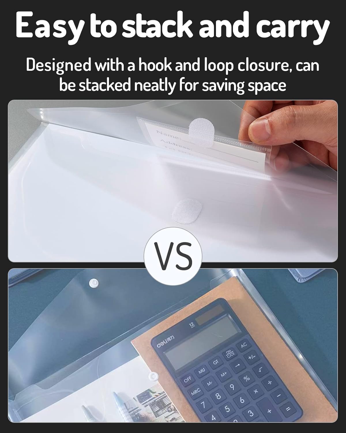 Forvencer Binder Pocket, 10 Pack Super Heavyweight Poly Binder Pocket with Hook and Loop Fasteners Closure, Binder Folders Side Loading, 3 Ring Binder Pocket, Letter Size, Clear : Office Products