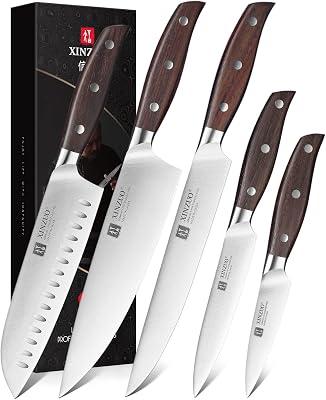 XINZUO 5 Piezas Set Cuchillo Cocina Acero Inoxidable Alemán