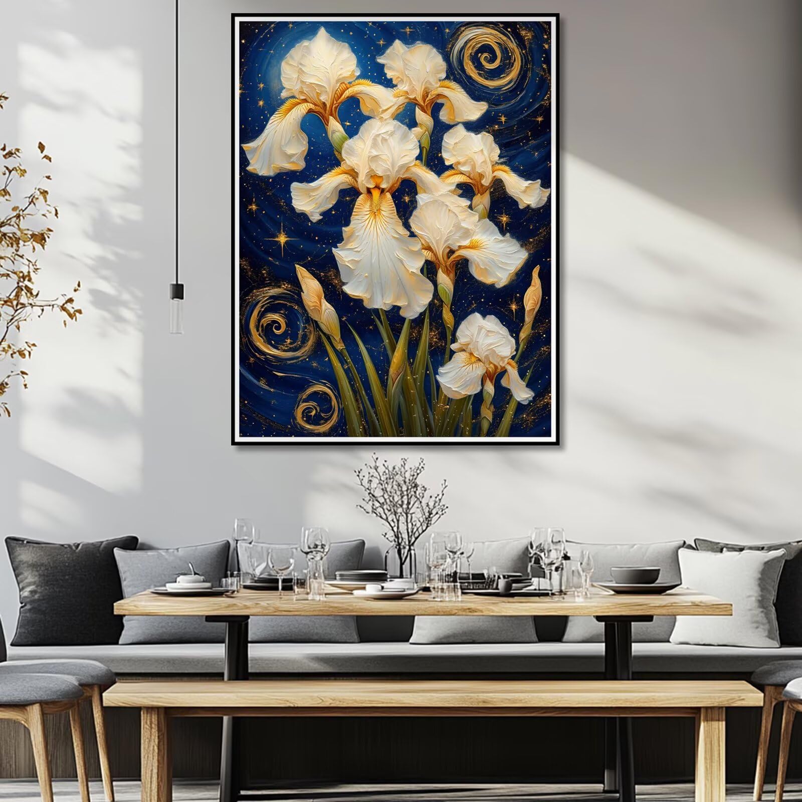 Malen nach Zahlen Erwachsene Abstrakt, 2025 Malen nach Zahlen Iris Paint by Numbers DIY Leinwand Set mit Pinsel und Acrylfarbe, Home Deko Kunst Frauen Kreativ Geschenk für Anfänger 100x130cm Y#B686