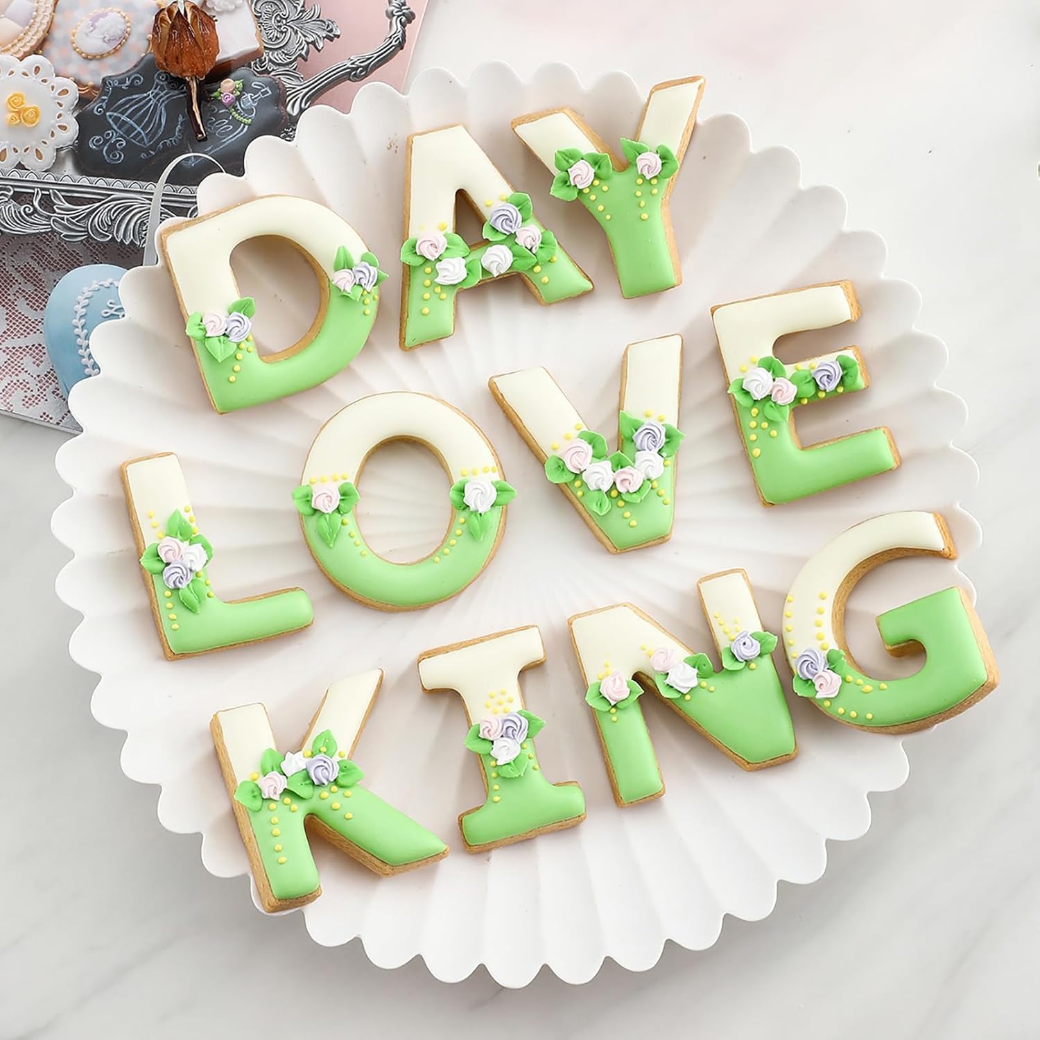 Alphabet Cookie Cutters Set, 26 Piece A-Z Letter Shaped Metal Baking Molds, 3 Inch Large Stainless Steel Cutters for Fondant, Pastry, Biscuits