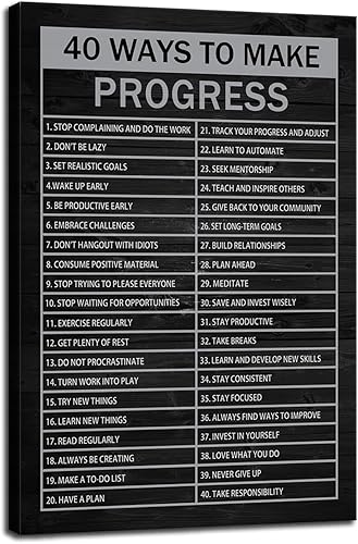 Miniatura 5 de WYJZDZQ8 Lienzo inspirador para pared, póster de valores fundamentales, arte inspirador de madera, cita motivacional positiva, pintura para oficina,