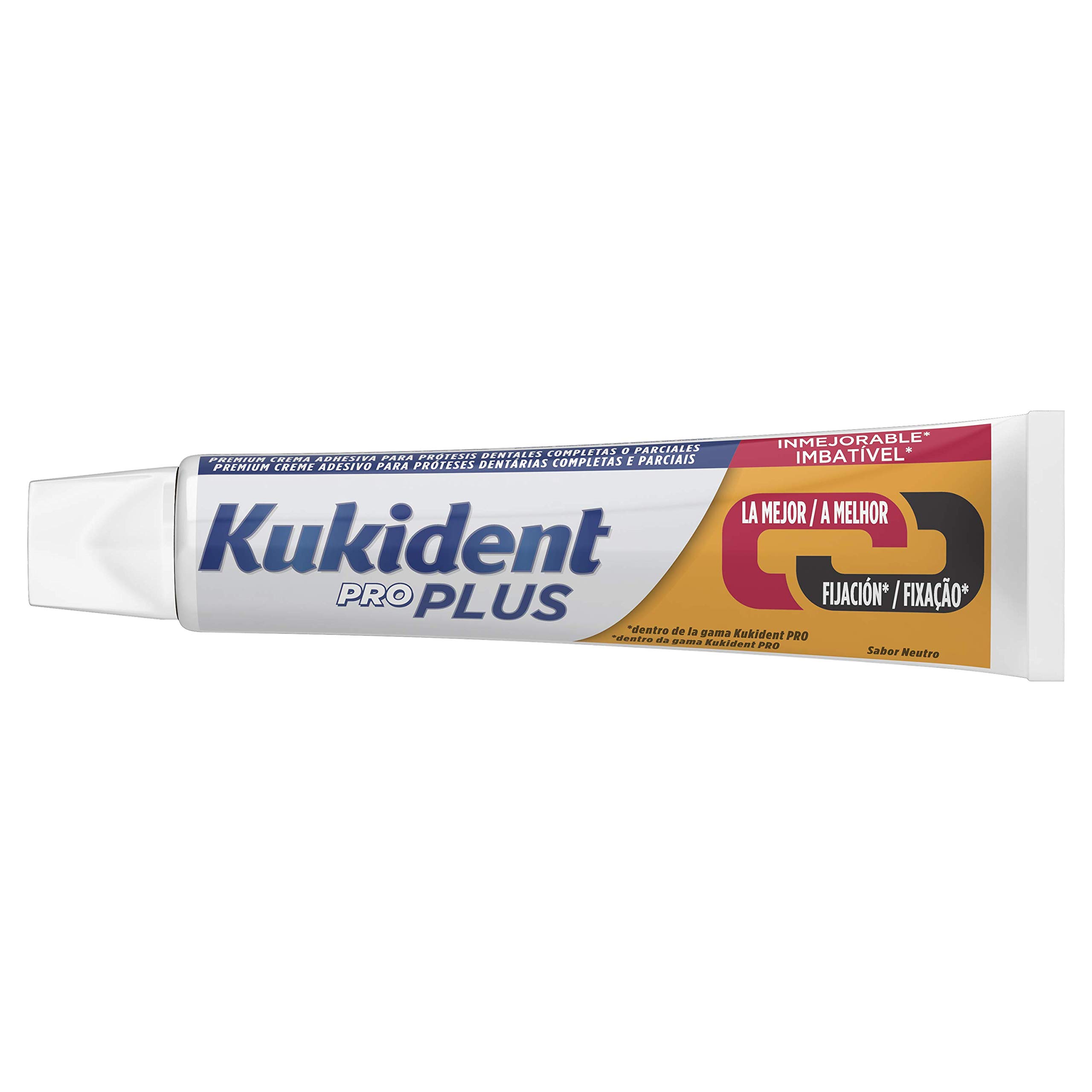 Kukident Plus Doble Acción Adhesivo para prótesis dentales, Pack de 3