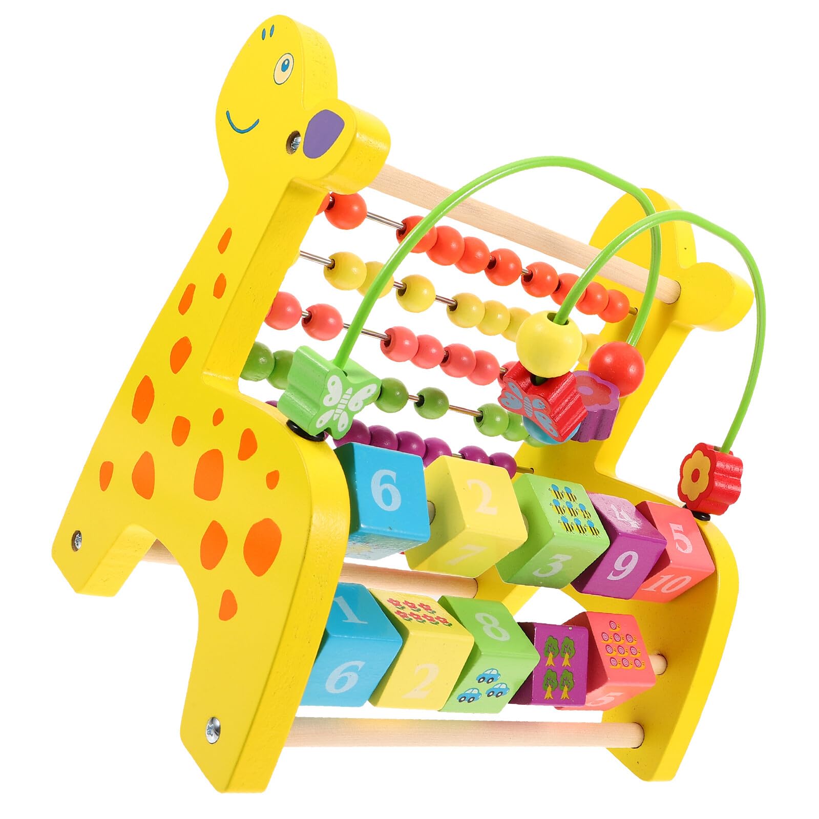 Ábaco de Madera Diseño de Jirafa para Niños, Juguete Educativo para Aprender Números y Colores, Adecuado Desarrollo Cognitivo Entretenimiento Infantil