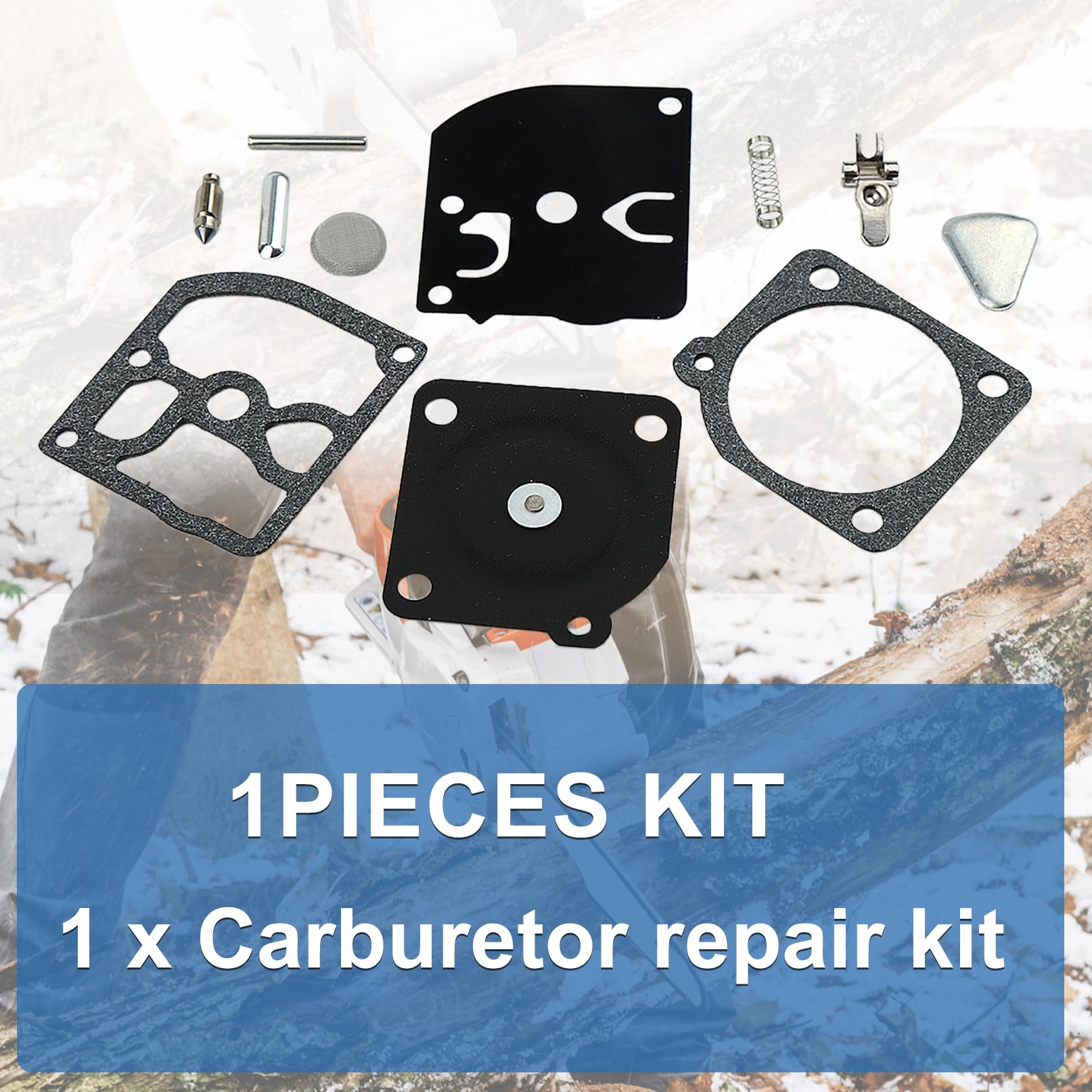 Rcm Jig Kit Riparazione Carburatore ZAMA RB-39 Per Motoseghe McCulloch - Compatibile Con Modelli 3214, 3516, Ecc. Calcium Carbide