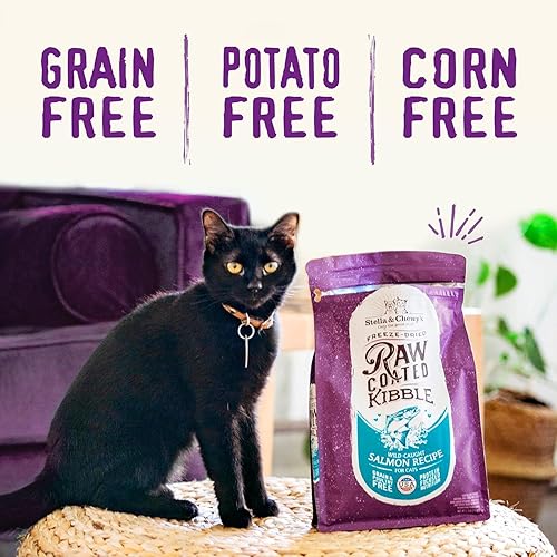 Miniatura 31 de Stella & Chewy's Comida para gatos con croquetas de primera calidad, sin granos, comidas ricas en proteínas, receta de salmón capturado