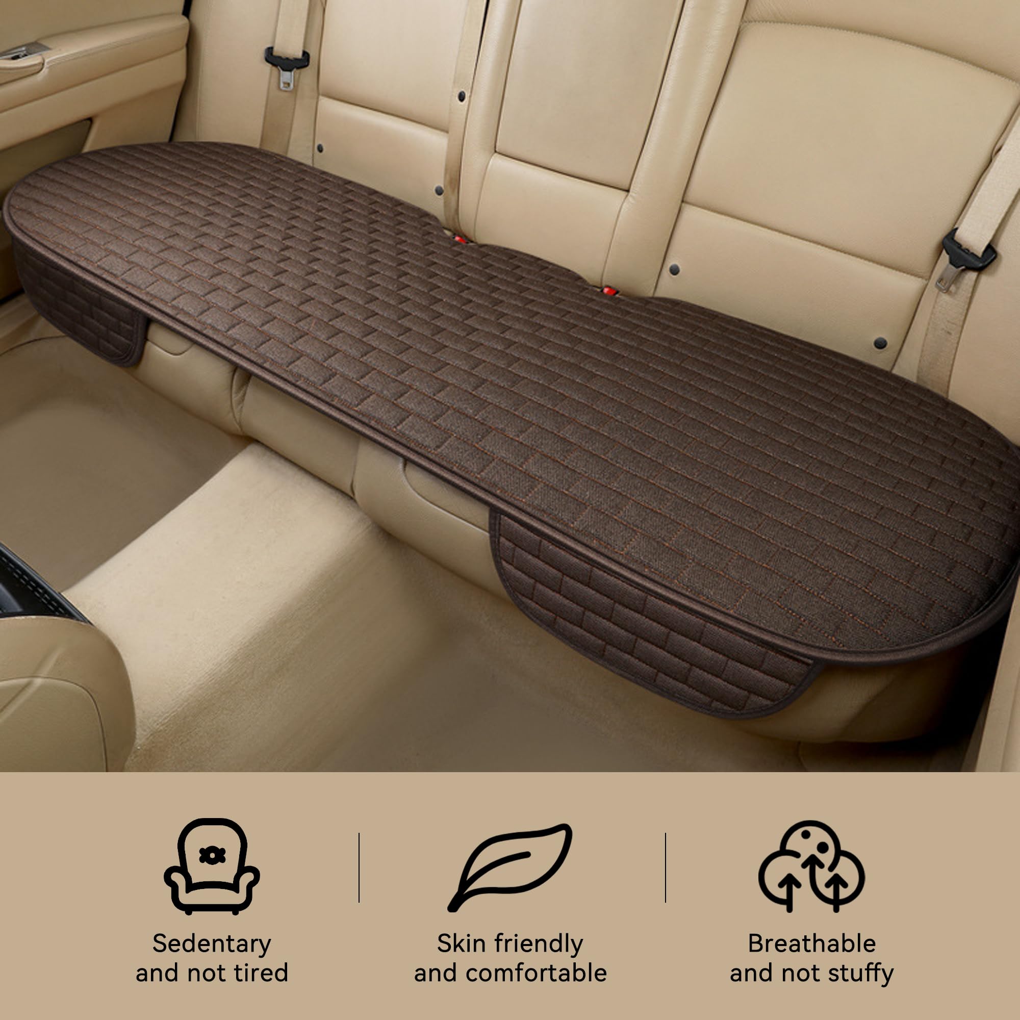 Oalirro Non-Slip Car Seat Cushion - Breathable Universal Car Seat Protector With Storage Pouch For SUV/Truck | Pet Hair & Stain Resistant, Long-Drive Comfort, Durable Car Seat Cover