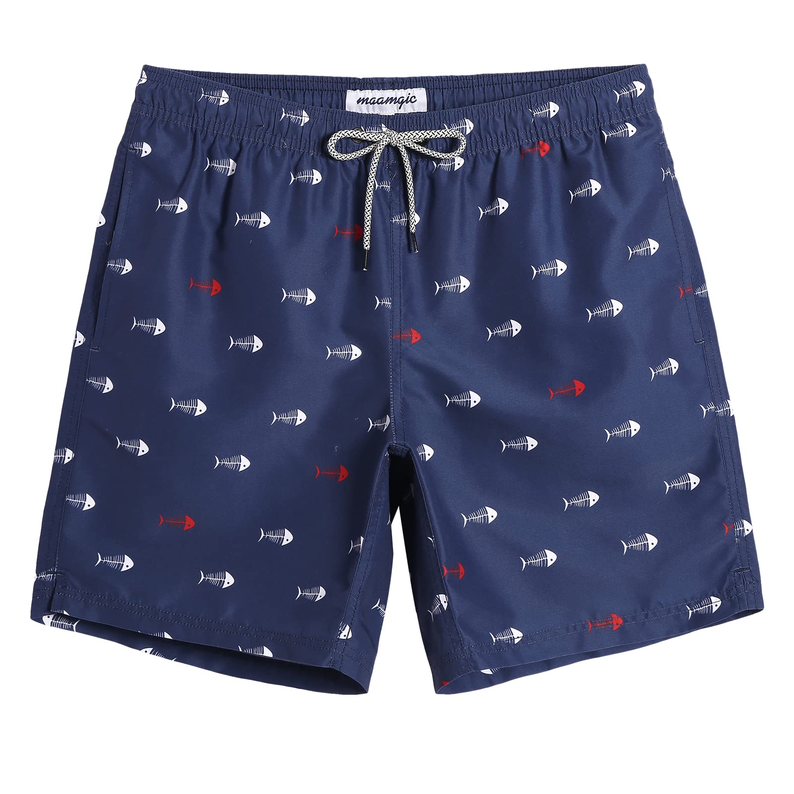 maamgic Mens Swim Trunks Quick Dry Swim Shorts with Mesh Lining Funny Swimwear Bathing Suits 7inch
