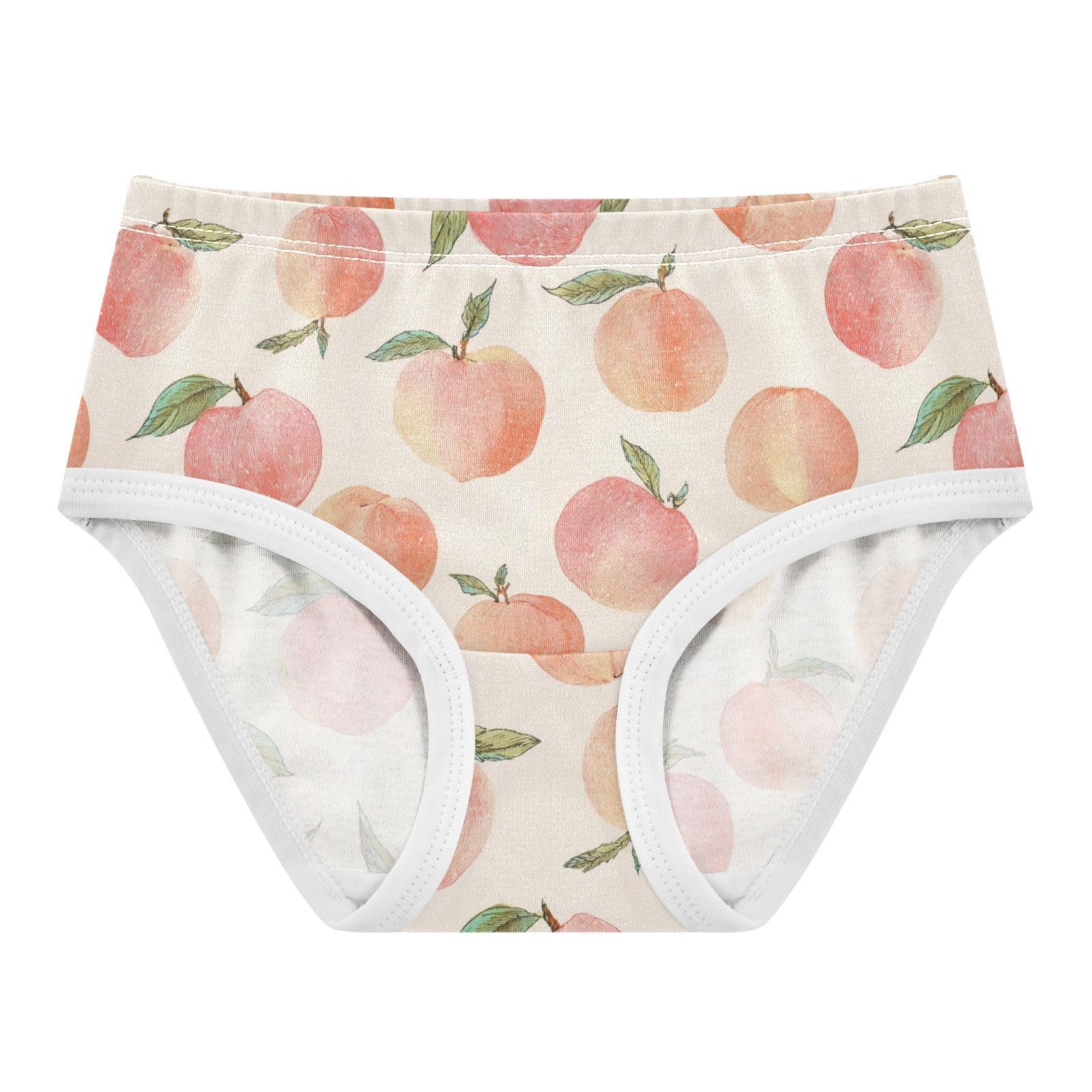 Wusikd Watercolor Peach Pink Girls Underwear Cotton Girls Briefs Soft Toddler Underwear 2T