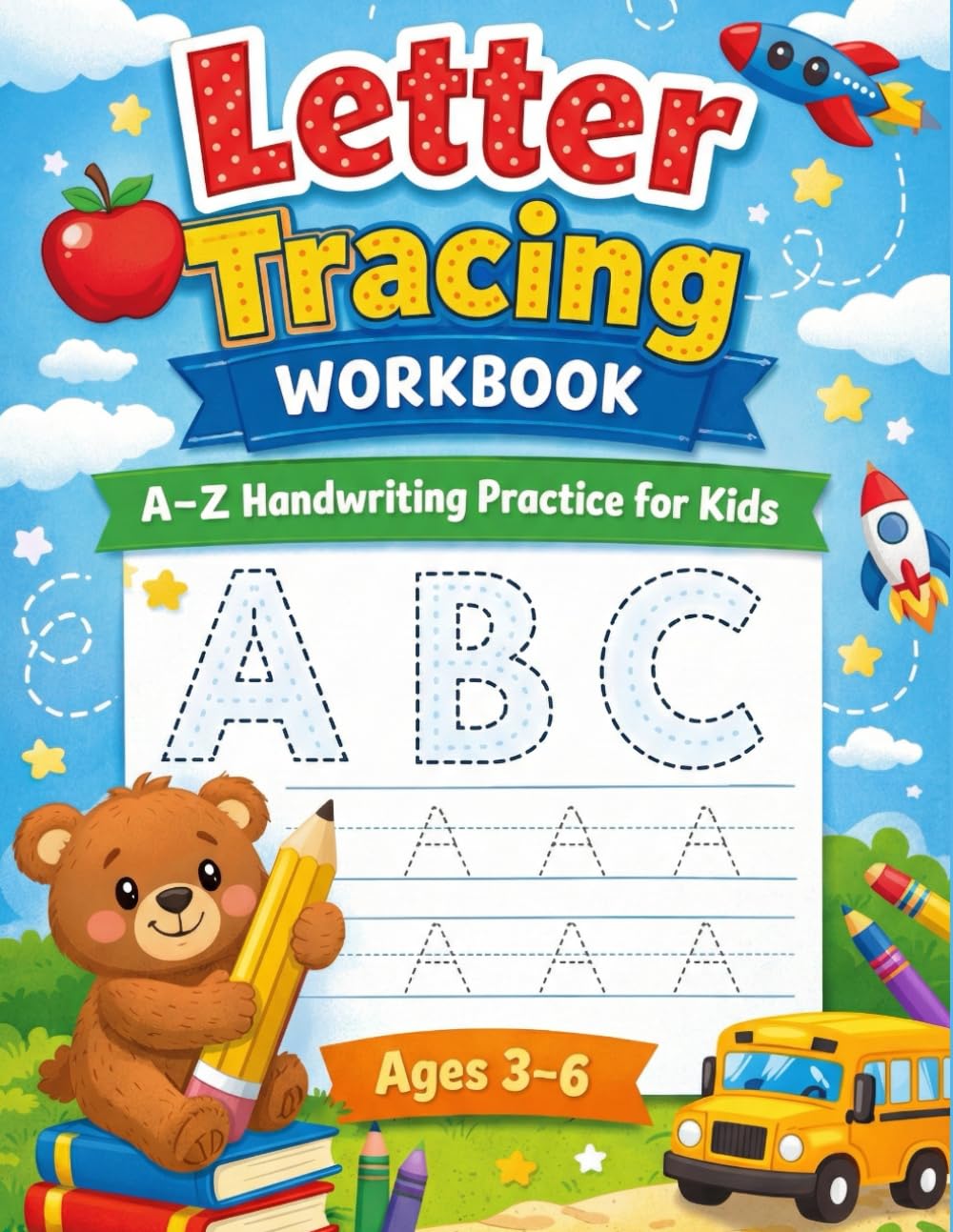 Letter Tracing Workbook: Learn to Write Alphabet A-Z - Handwriting Practice for Preschoolers & Toddlers