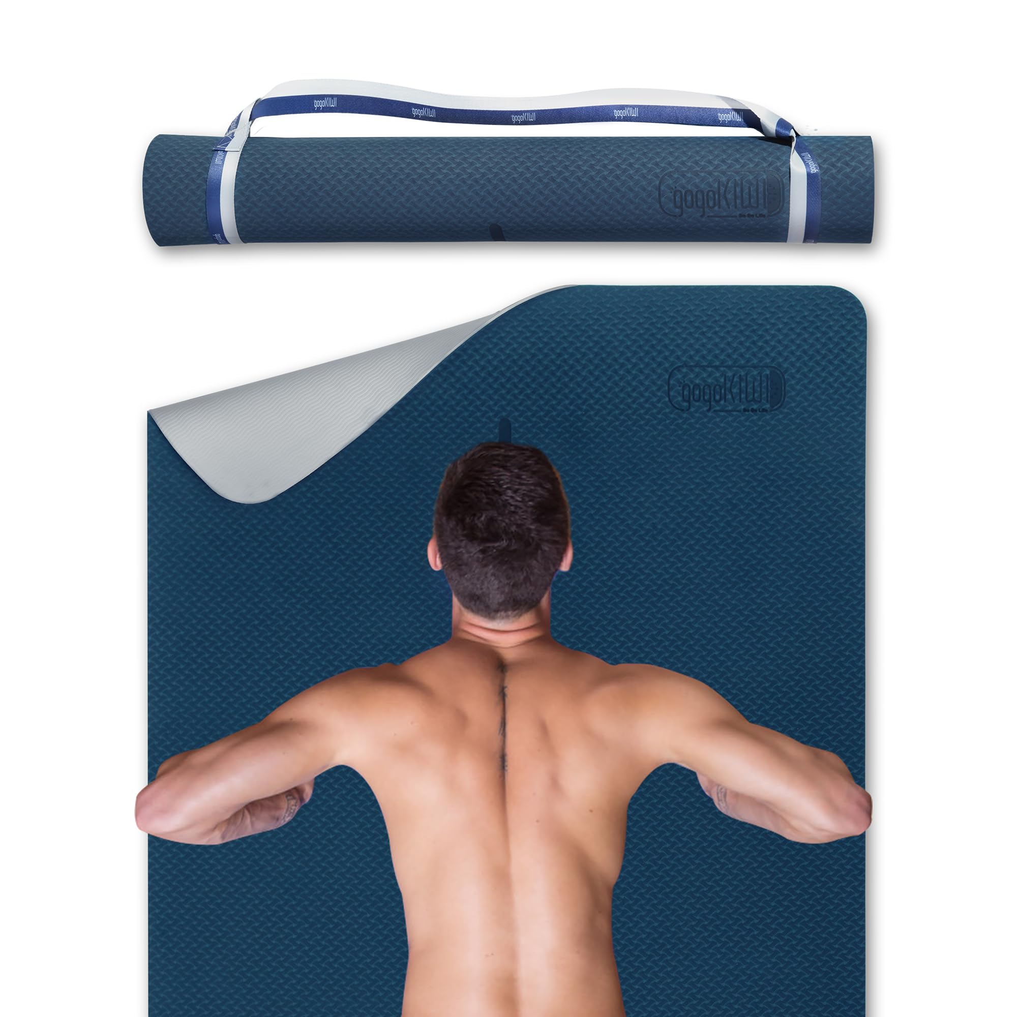 Extra Wide Yoga Mat for Men Women (72"L x 36"W) Non Slip Fitness & Exercise Mat with Alignment Marks for Yoga, Pilates, Floor Workouts