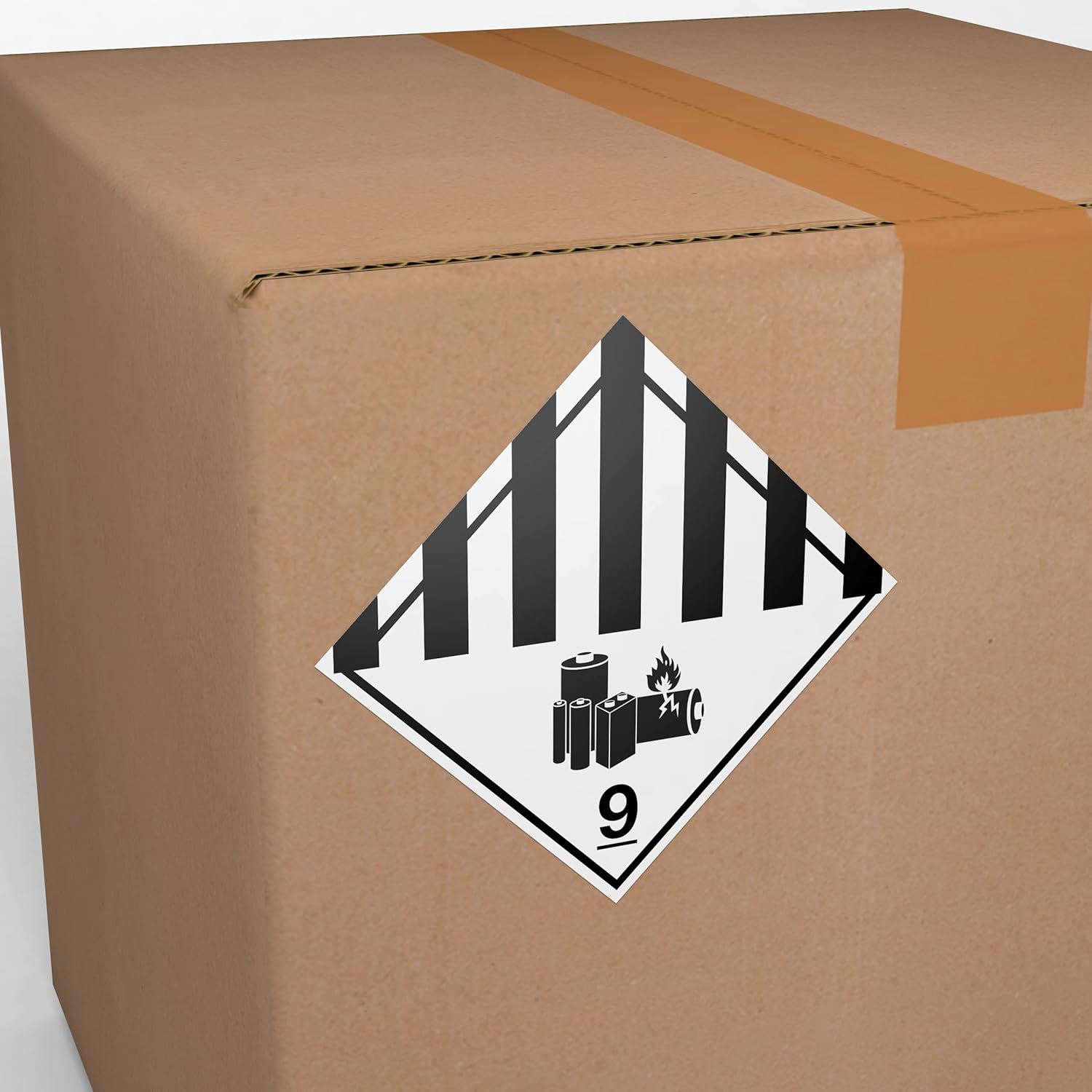 D.O.T. Labels - Hazard Class 9 DOT Lithium Battery 9 Labels 4" X 4" Square Stickers - 500 Adhesive Labels Per Roll, Made in The USA by Kenco (6)