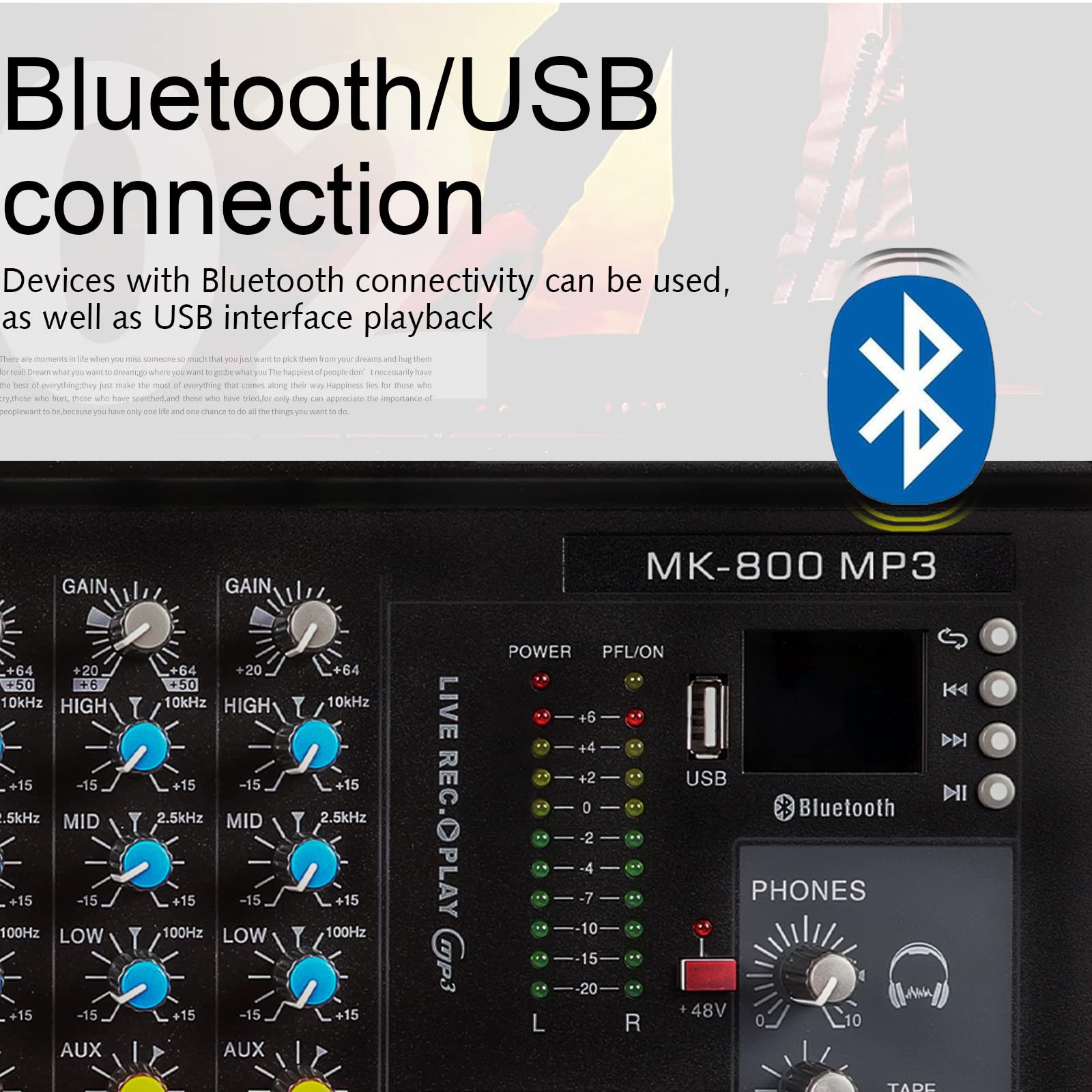 Amazon.com: G-MARK MK800MP3 Professional Audio Mixer Sound Board 8