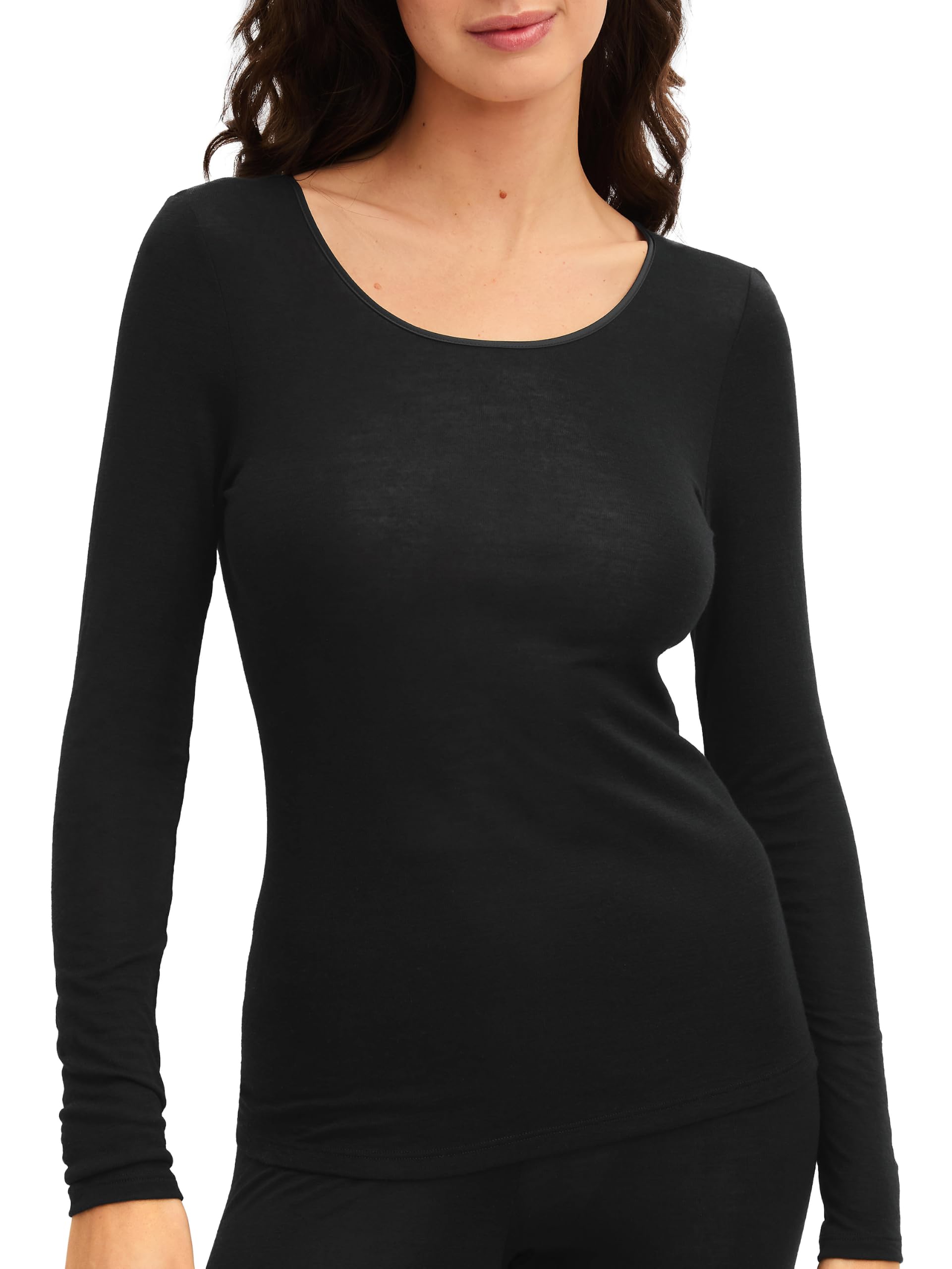 CALIDA True Confidence Langarmshirt Damen | temperaturausgleichend, angenehm leicht, fein und geschmeidig mit formstabiler Rippstruktur