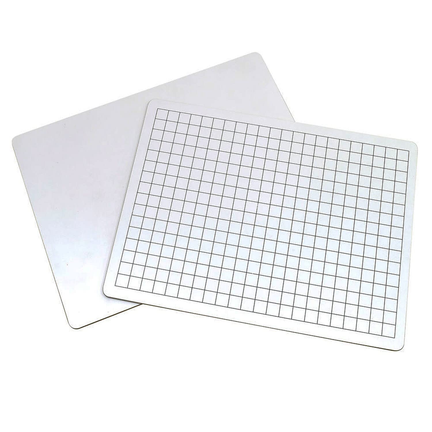 Pacon® Pizarras blancas matemáticas de 2 caras, cuadrícula de 1,27 cm, lisa, paquete de 10