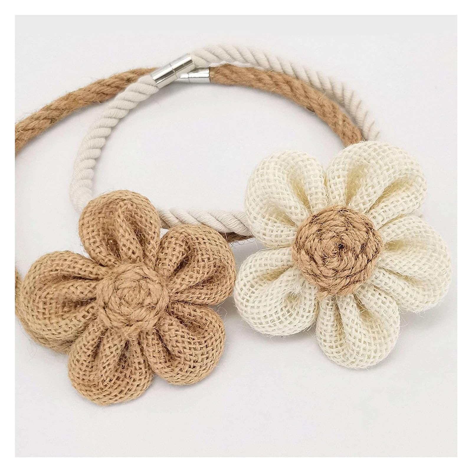 Embrasses de rideaux à pampilles en corde tissée, embrasses de rideaux décoratives rurales, corde de tissage, motif floral en coton et lin, corde de retenue de rideau adaptée à la maison, kaki, 4 pi