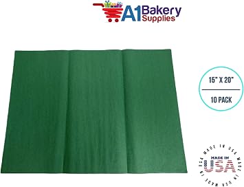 A1 Bakery Supplies Holiday Green Gift wrapping Tissue Paper 15X20 10 Pack