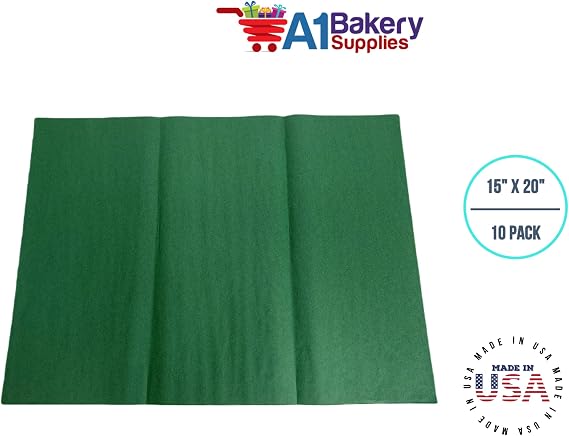 A1 Bakery Supplies Holiday Green Gift wrapping Tissue Paper 15X20 10 Pack