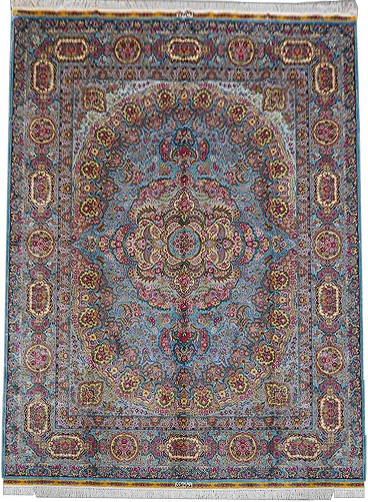 Yuchen 10'x14' Pure 100% Silk Blue Oversize Oriental Area Rugs Handmade Big Persian Carpet