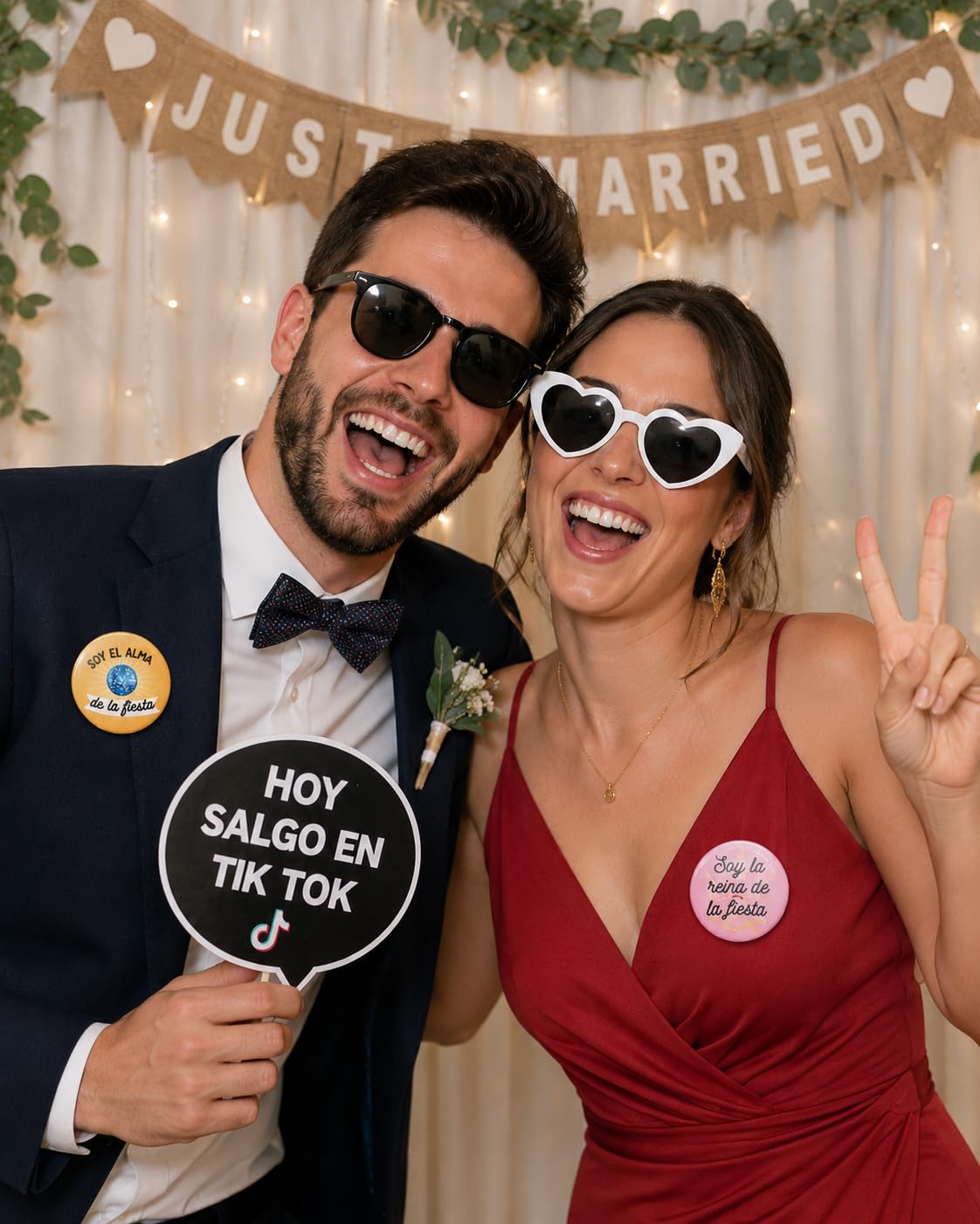 Soul Pack 50 Chapas Divertidas para Boda | Chapas con Frases Originales para Invitados | Detalle para Bodas, Photocall, Despedidas y Fiesta | 59 mm