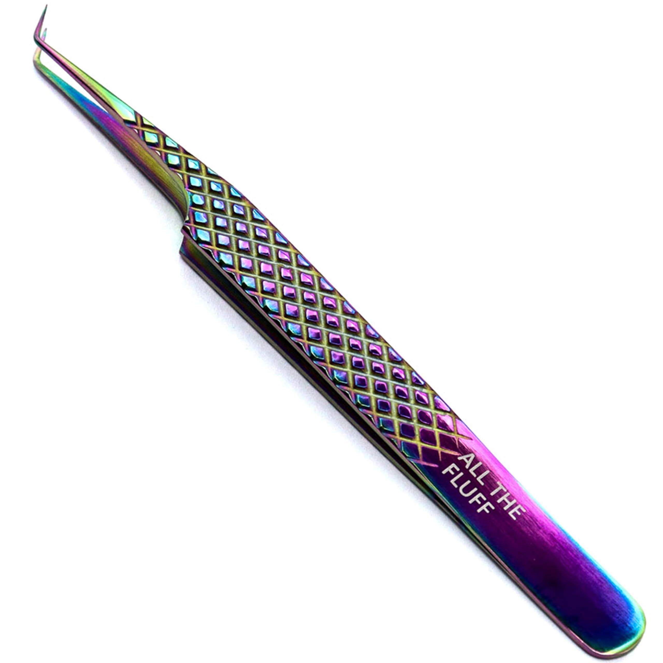 LLBA Lash Tweezer Professional for False Lash Application Tool | Multi Shapes & Purposes with Non-Slip Grip Tweezers for Volume, Isolation & Classic Lashes (Galaxy, All The Fluff Volume)