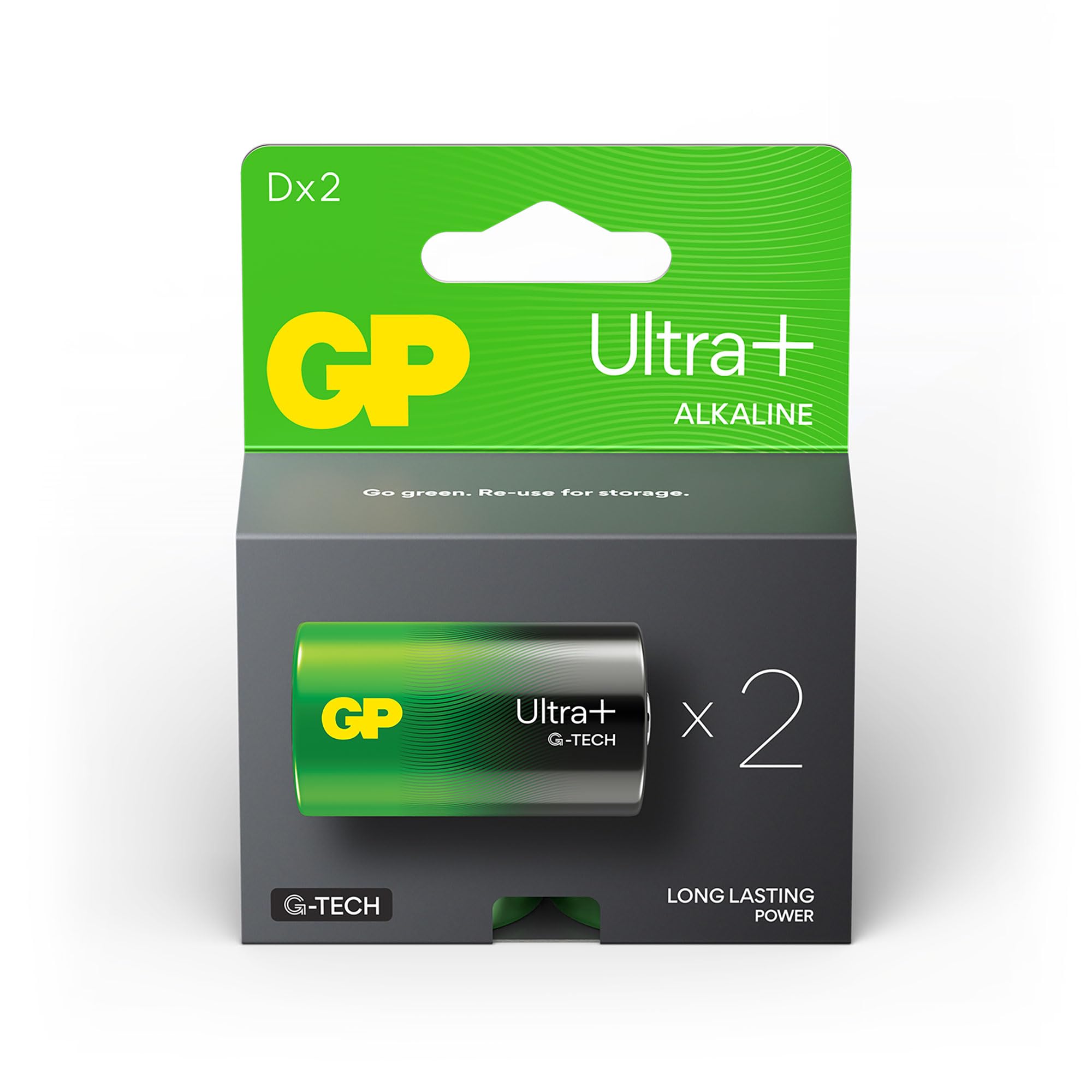 D Mono Battery GP Alkaline Ultra Plus 1.5 V Pack of 2