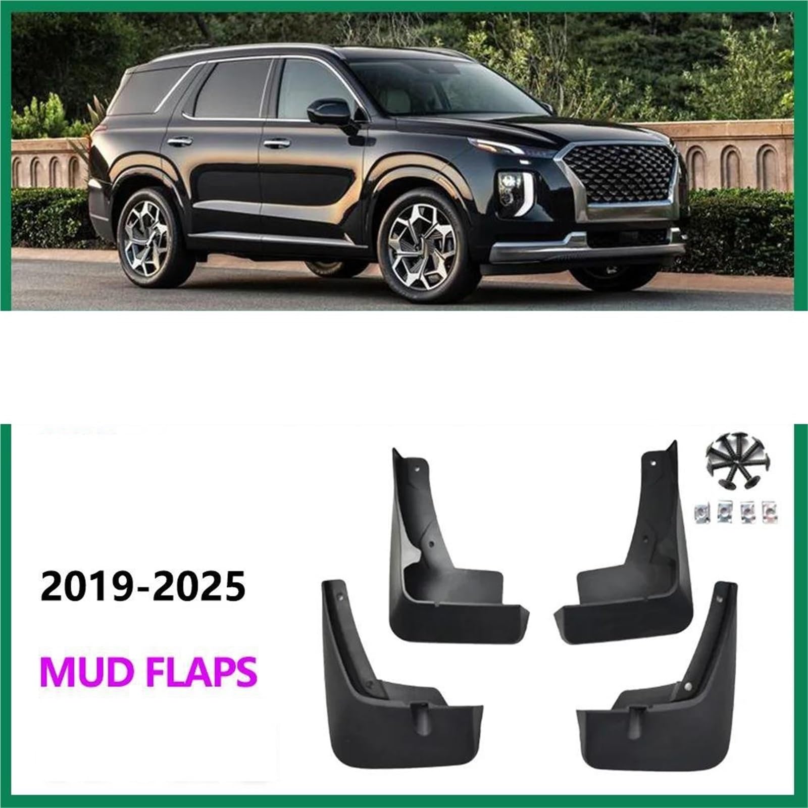 Actuador Bloqueo Portón Para Hyundai Para Palisade 2019-2025 Guardabarros Juego 4 Protectores