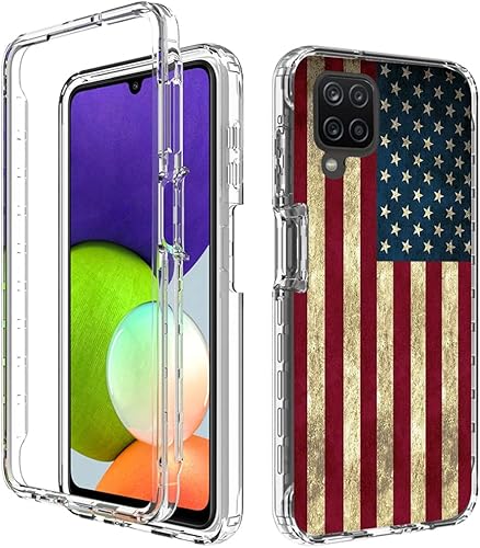 Miniatura 6 de Funda para Galaxy A22 4GM32 4G SM-A225F con protector de pantalla de vidrio templado, cuerpo completo, diseño floral, a prueba de golpes, funda
