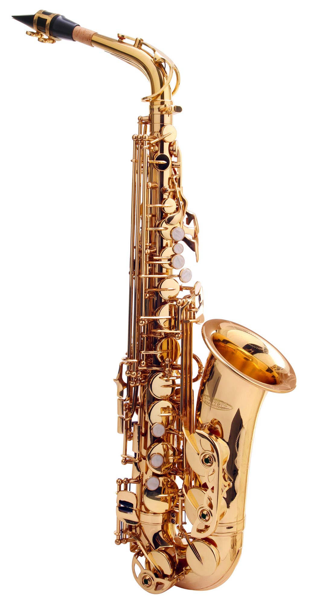 Classic Cantabile AS-450 Saxophone Alto Eb Set (Accessoires : Embouchure, Étui/Sac à dos, Support de saxophone, Accordeur/Métronome, Pupitre)