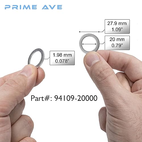 Vista 23 de Juntas de tapón de drenaje de aceite, arandela de cobre de 0.55 pulgadas (0.551 in), junta de tapón de aceite sin fugas, compatible con Mercedes