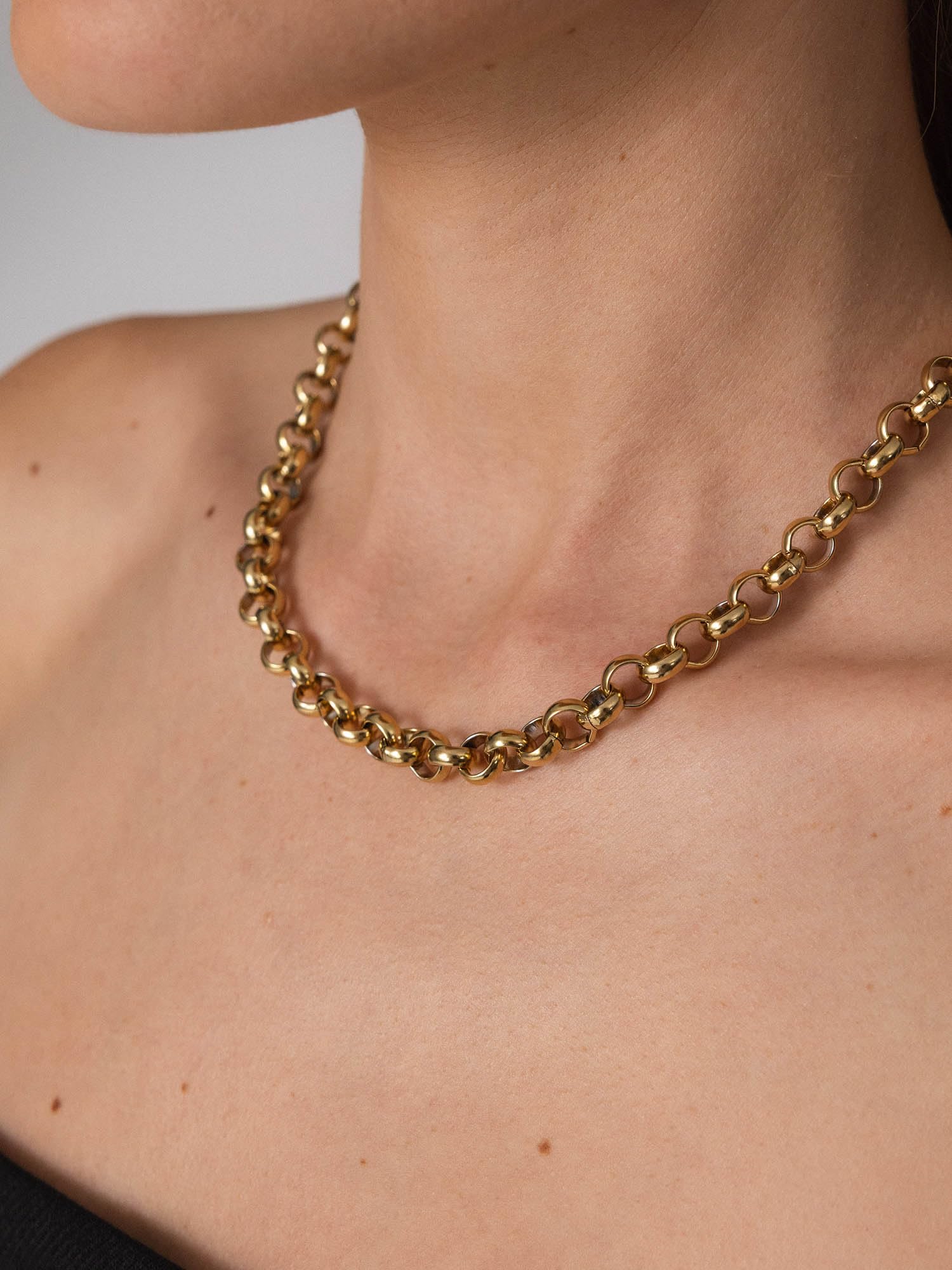 Purelei Gala – Collar con eslabones grandes – Acero inoxidable (oro de 14 quilates/plata/oro rosa de 18 quilates) – Cadena clásica de 45 cm para mujer